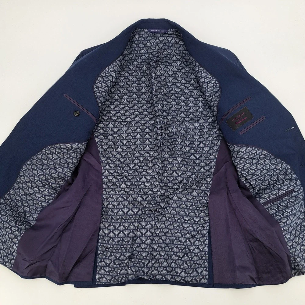 Ted Baker Endurance Jay CT Mens 38S Navy Blue Wool Blazer Sport Coat Jacket